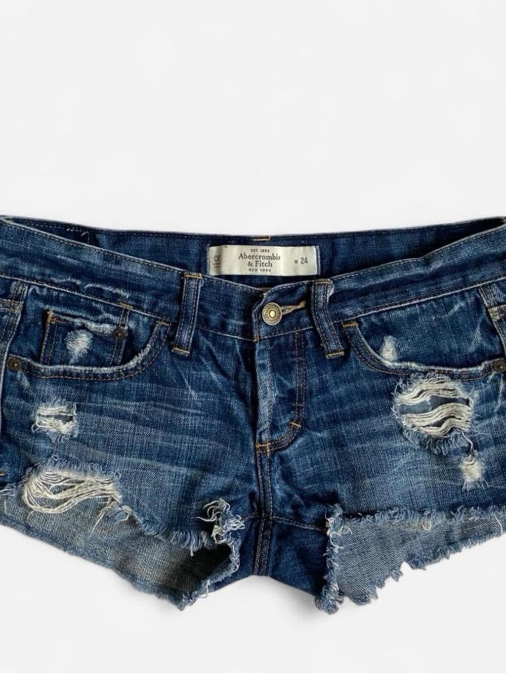 Y2K Abercrombie & Fitch Distressed Denim Low Rise Short Shorts